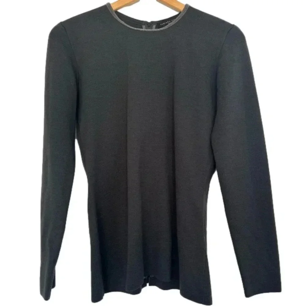 Fabiana Fillippi Embellished Collar Long Sleeve Top